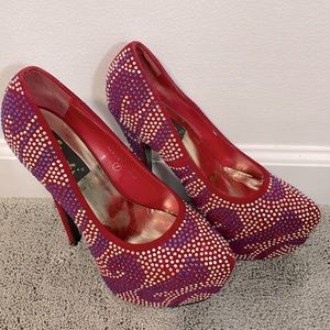 Bling platform heels